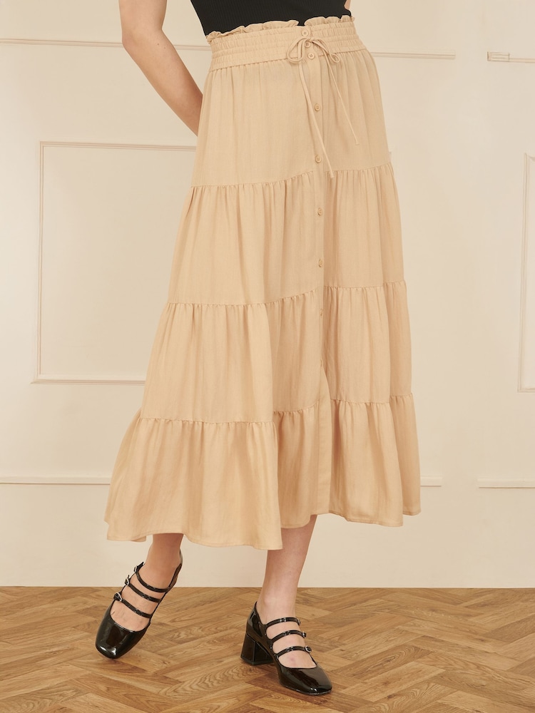 Yumi Natural Midi Boho Skirt - Image 2 of 5