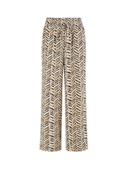 Yumi Brown Animal Print Relaxed Fit Trousers - Image 3 of 3
