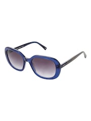 Joules Blue Oversized Rounded Square Sunglasses - Image 1 of 5