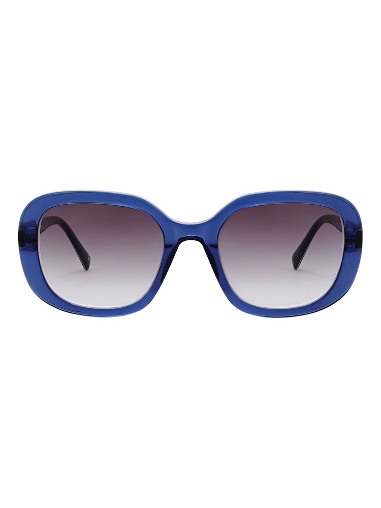 Joules Blue Oversized Rounded Square Sunglasses - Image 2 of 5