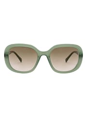 Joules Green Oversized Rounded Square Sunglasses - Image 2 of 7