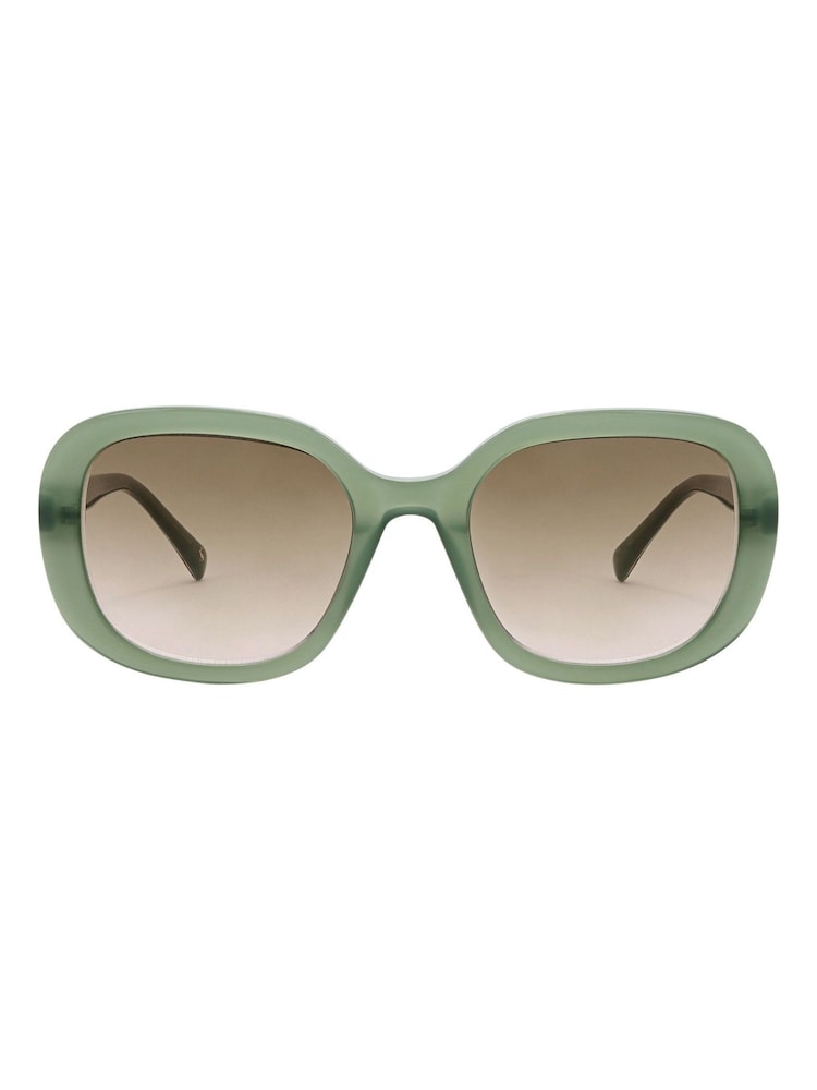Joules Green Oversized Rounded Square Sunglasses - Image 2 of 7