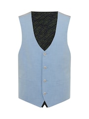 Remus Uomo Blue Slim Slim Fit Stretch Waistcoat - Image 1 of 1