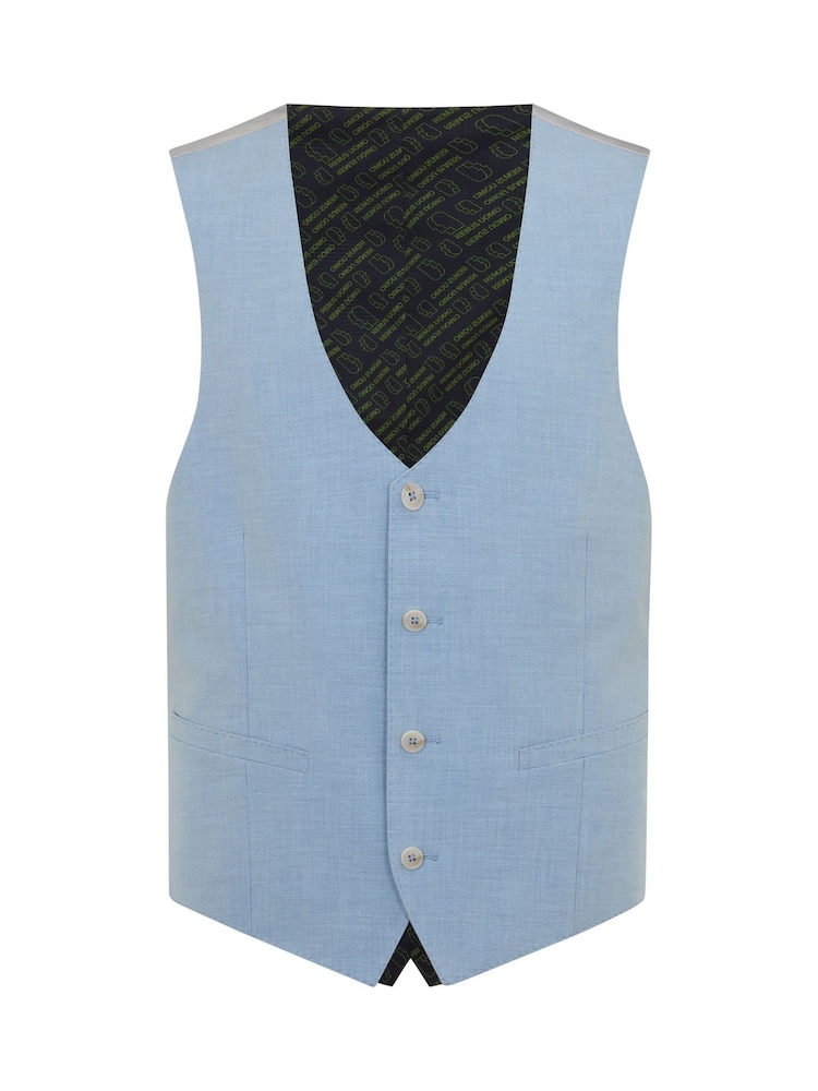 Remus Uomo Blue Slim Slim Fit Stretch Waistcoat - Image 1 of 1