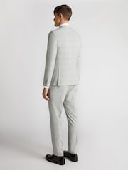 Remus Uomo Grey Slim Fit Checked Stretch Suit Jacket - Image 3 of 5