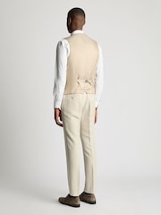 Natural - Remus Uomo Tapered fit LinenBlend Waistcoat - Imagem 3 de 5