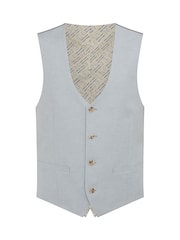 Azul - Remus Uomo Tapered fit LinenBlend Waistcoat - Imagem 1 de 1