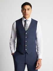 Azul claro - Remus Uomo Tapered fit LinenBlend Waistcoat - Imagem 1 de 5