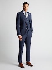 Azul claro - Remus Uomo Tapered fit LinenBlend Waistcoat - Imagem 2 de 5