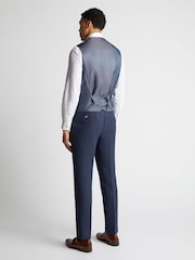 Azul claro - Remus Uomo Tapered fit LinenBlend Waistcoat - Imagem 3 de 5