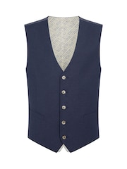 Azul claro - Remus Uomo Tapered fit LinenBlend Waistcoat - Imagem 5 de 5