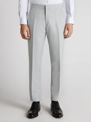 Remus Uomo Slim Leg Linen-Blend Formal Trousers - Imagen 1 de 6