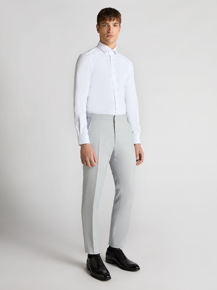 Remus Uomo Slim Leg Linen-Blend Formal Trousers - Imagen 2 de 6