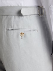 Remus Uomo Slim Leg Linen-Blend Formal Trousers - Imagen 5 de 6