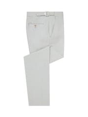 Remus Uomo Slim Leg Linen-Blend Formal Trousers - Imagen 6 de 6