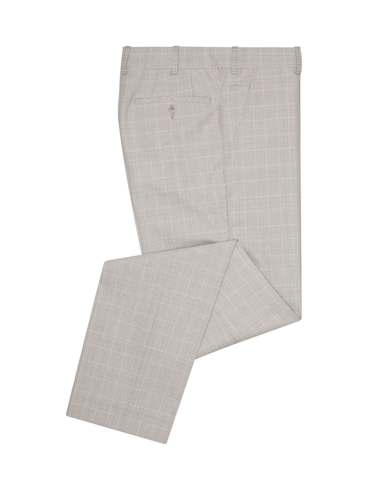 Remus Uomo Natural Slim Leg Checked Stretch Formal Trousers - Image 1 of 1