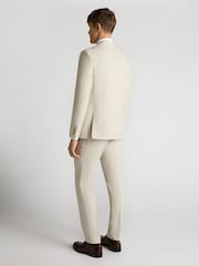 Remus Uomo Cream Tapered Fit Linen-Blend Suit Jacket - Image 3 of 5