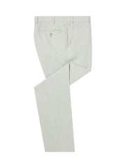 Grün - Remus Uomo Tapered Fit Linen-Blend Smart Trousers - Bild 1 von 1