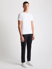 Remus Uomo Blue Straight Leg Cotton Stretch Chino Trousers - Image 2 of 6