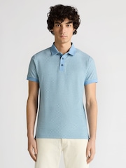 Remus Uomo Blue Tapered Fit Cotton-Blend Polo Shirt - Image 1 of 4
