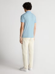 Remus Uomo Blue Tapered Fit Cotton-Blend Polo Shirt - Image 2 of 4