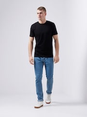 Schwarz - Remus Uomo Tapered Fit Cotton Stretch T-Shirt - Bild 2 von 6