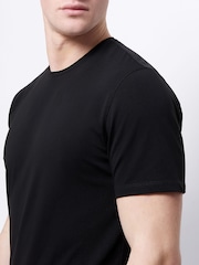 Schwarz - Remus Uomo Tapered Fit Cotton Stretch T-Shirt - Bild 3 von 6