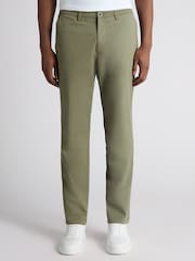 Remus Uomo Green Straight Leg Cotton Stretch Chino Trousers - Image 1 of 5