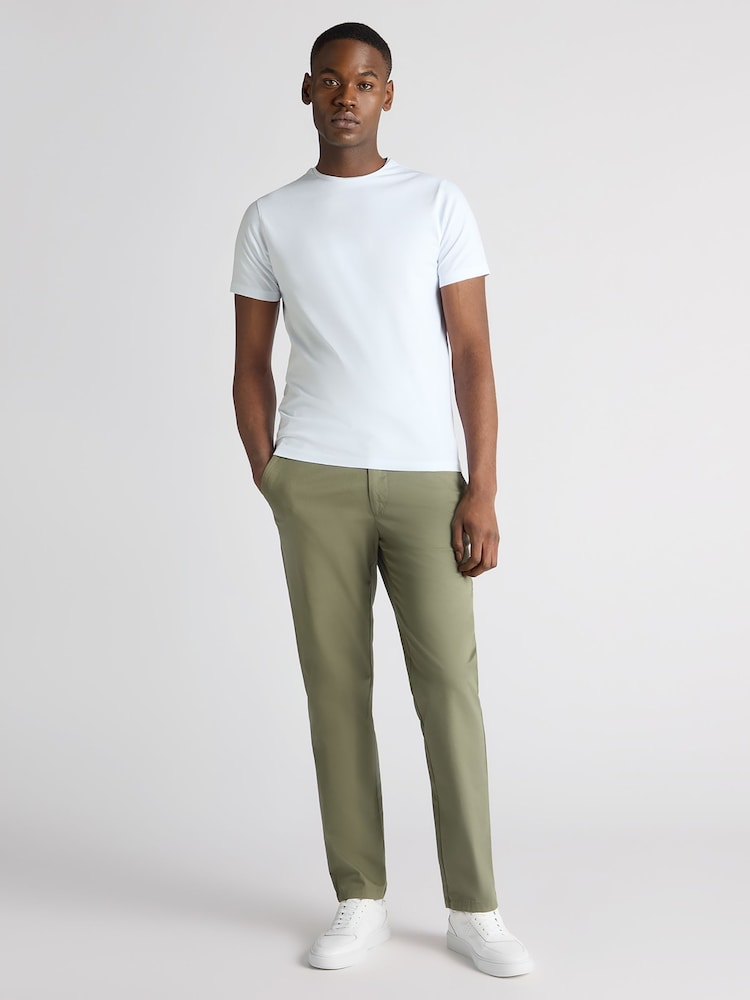 Remus Uomo Green Straight Leg Cotton Stretch Chino Trousers - Image 2 of 5