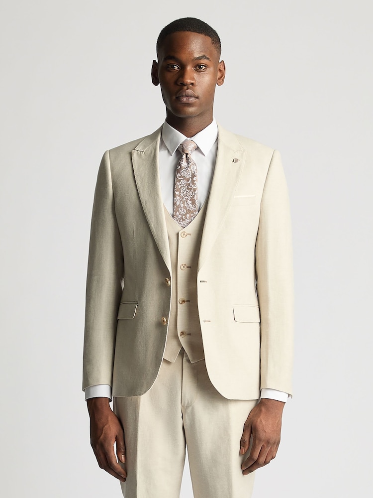 Remus Uomo Slim Fit  Linen-Blend Suit Jacket - Imagem 1 de 6