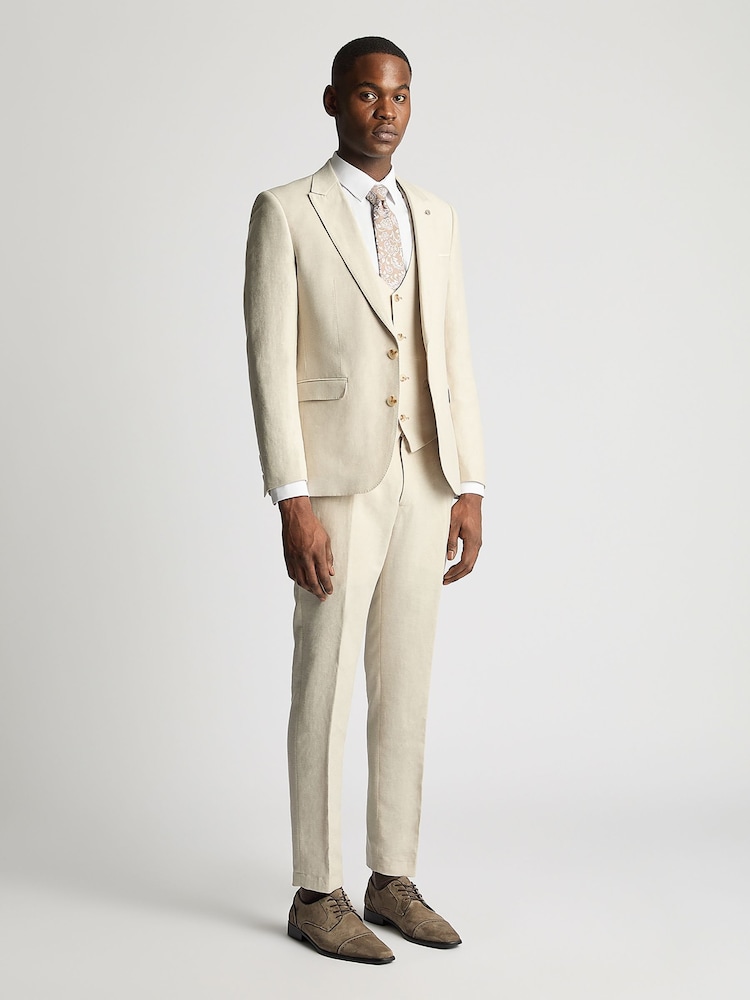 Remus Uomo Slim Fit  Linen-Blend Suit Jacket - Imagem 2 de 6