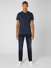 Hellblau - Remus Uomo Tapered Fit Cotton Stretch T-Shirt - Bild 2 von 5