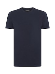 Hellblau - Remus Uomo Tapered Fit Cotton Stretch T-Shirt - Bild 5 von 5