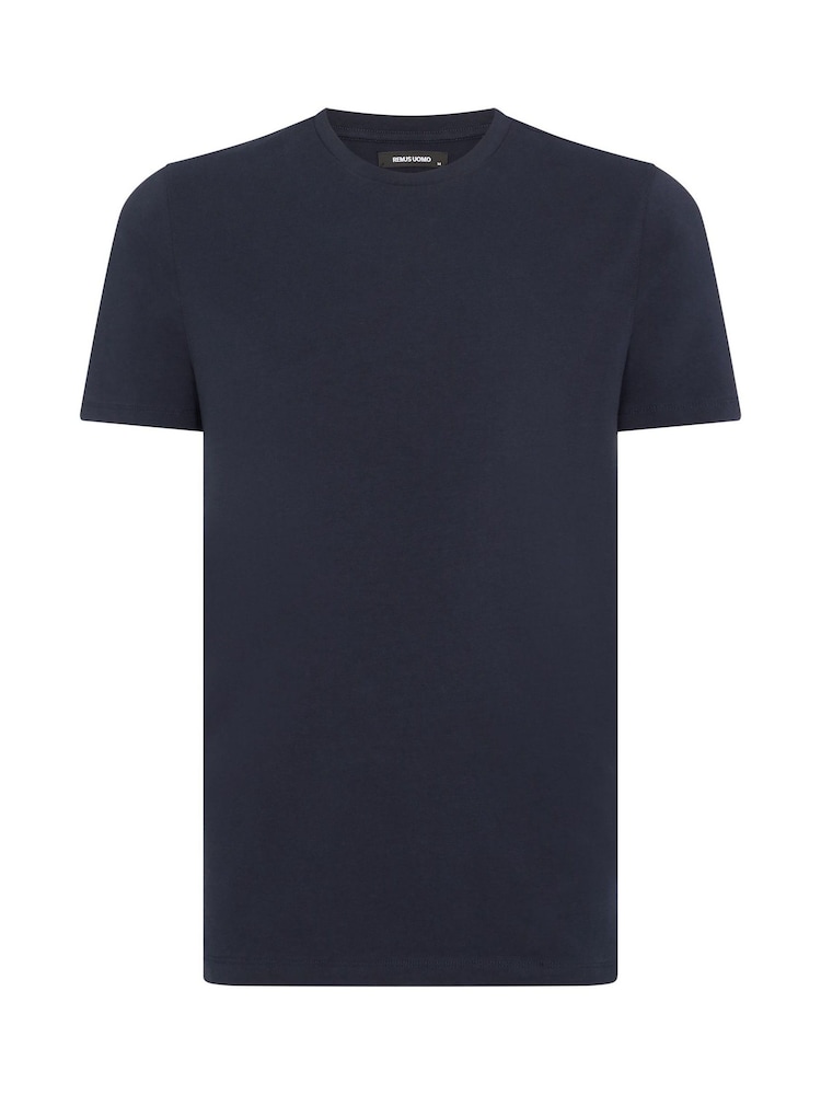 Hellblau - Remus Uomo Tapered Fit Cotton Stretch T-Shirt - Bild 5 von 5