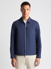 Remus Uomo Light Blue Regular Fit Two-Way Zip Shirt Jacket - Image 1 of 6