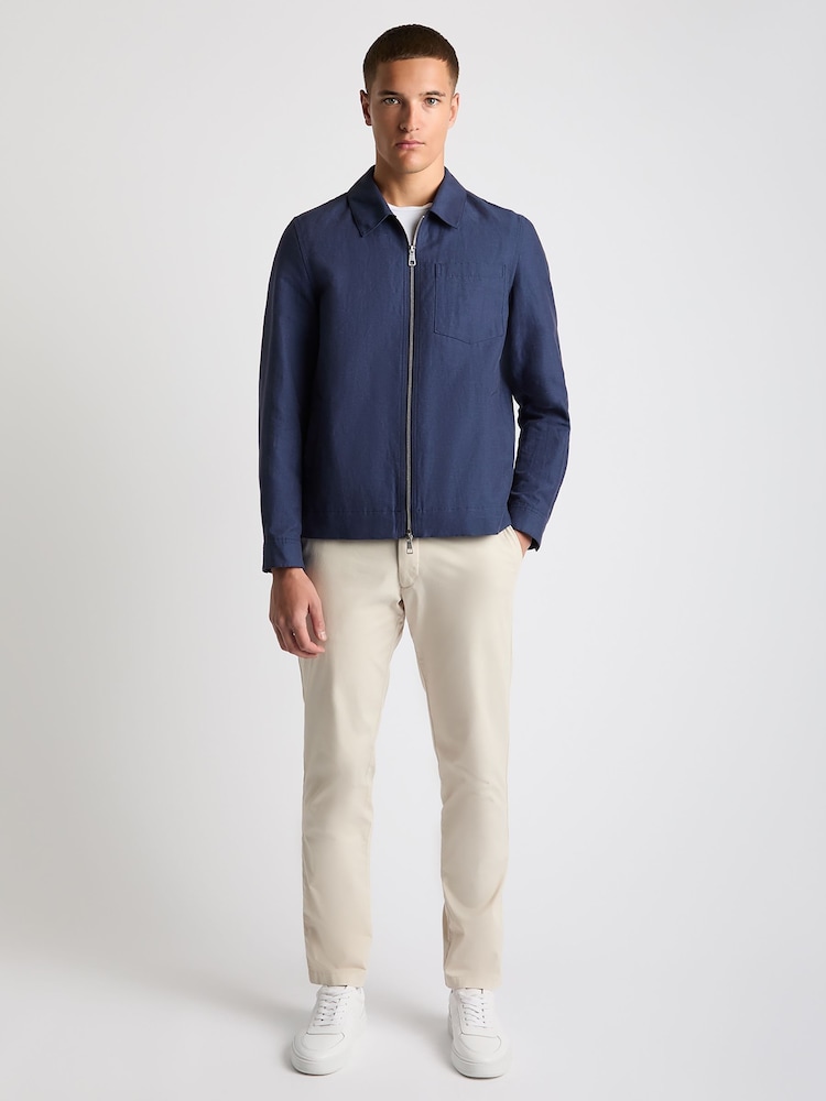 Remus Uomo Light Blue Regular Fit Two-Way Zip Shirt Jacket - Image 2 of 6