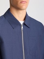 Remus Uomo Light Blue Regular Fit Two-Way Zip Shirt Jacket - Image 5 of 6
