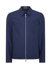 Remus Uomo Light Blue Regular Fit Two-Way Zip Shirt Jacket - Image 6 of 6