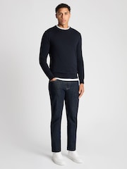 Remus Uomo Light Blue Tapered Fit 100% Cotton Crew Neck Jumper - Image 2 of 6