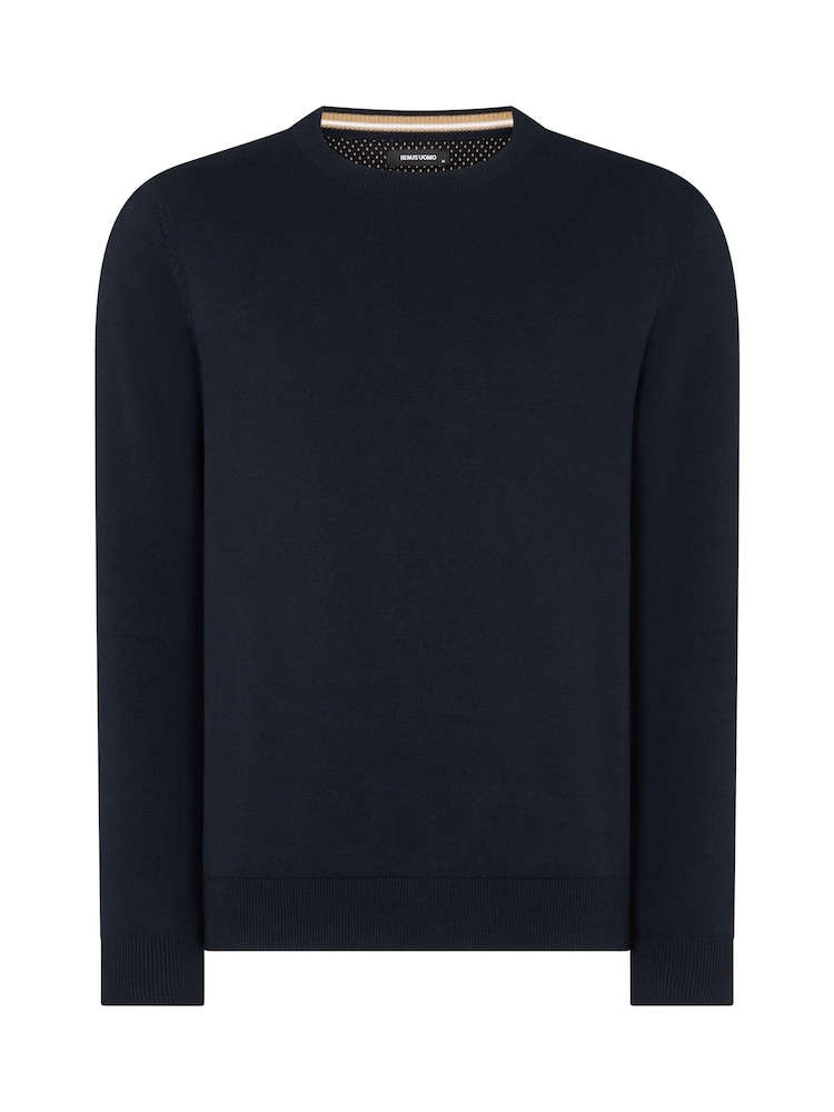 Remus Uomo Light Blue Tapered Fit 100% Cotton Crew Neck Jumper - Image 6 of 6 Remus Uomo Light Blue Tapered Fit 100% Cotton Crew Neck Jumper - Image 6 of 6