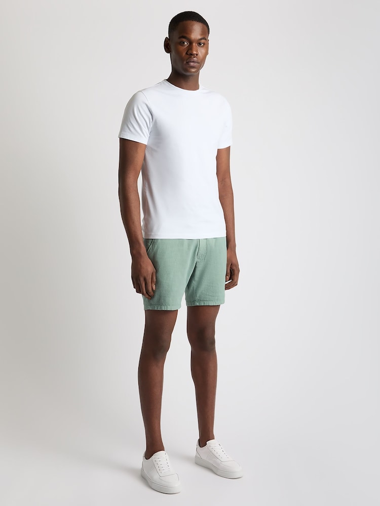 Verde - Shorts Remus Uomo Slim Fit algodão-Linen - Imagem 2 de 6