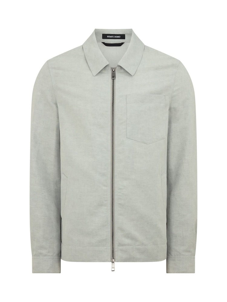 Remus Uomo Regular Fit Two-Way Zip Shirts Jacket - Imagem 5 de 5