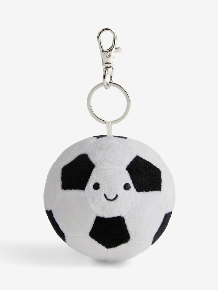 Black/White Football Cute Plush Keyring Bag Charm - Image 1 of 1