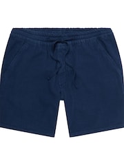 Remus Uomo Blue Slim Fit Cotton-Linen Shorts - Image 6 of 6