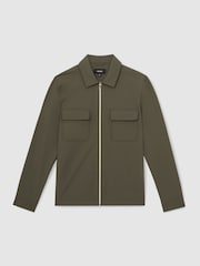 Reiss Green Ascend Technical Zip-Through Overshirt - Image 2 of 6