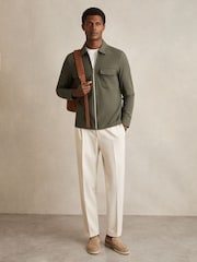 Reiss Green Ascend Technical Zip-Through Overshirt - Image 3 of 6