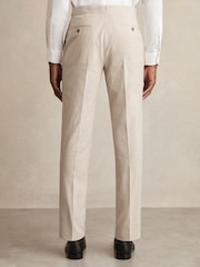 Reiss Oatmeal/White Bay Seersucker Slim-Fit Suit Trousers - Image 5 of 6