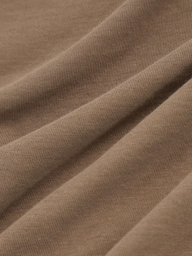 Reiss Light Taupe Brown Bless Cotton Crew-Neck T-Shirt - Image 7 of 7