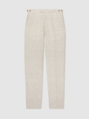 Reiss Stone Bloomfield Linen-Cotton Slim-Fit Suit Trousers - Image 2 of 7