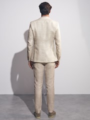Reiss Stone Bloomfield Linen-Cotton Slim-Fit Suit Trousers - Image 6 of 7